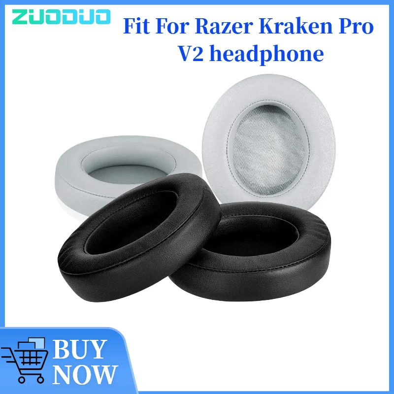 

ZUODUO Replacement Foam Ear Pads for Razer Kraken Pro V2 Headphones Mesh Protein Leather Earpad Earpads
