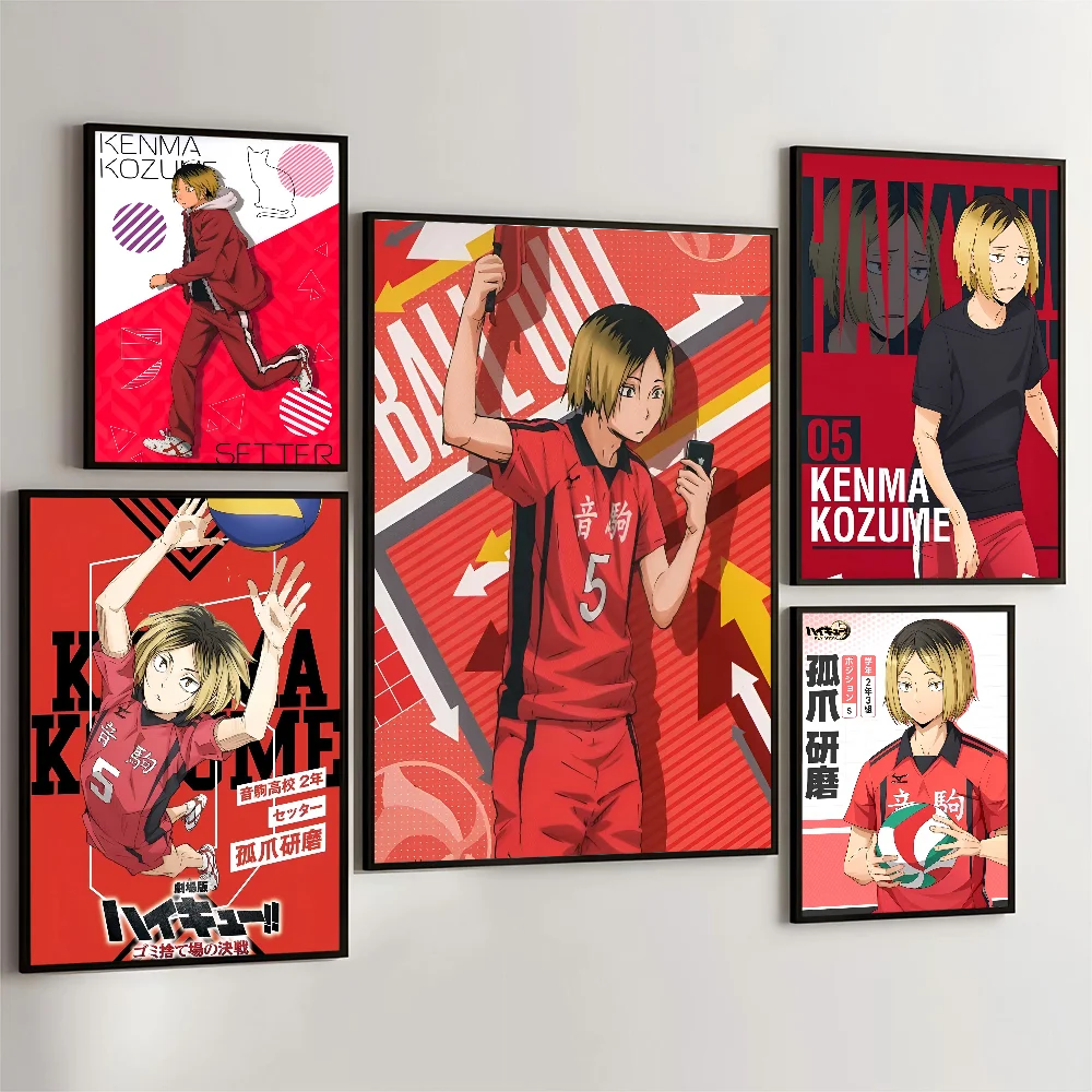 1PC H-Haikyu Kozume Kenma Poster Movie Sticky Posters Retro Kraft Paper Sticker DIY Room Bar Cafe Aesthetic Art Wall Painting