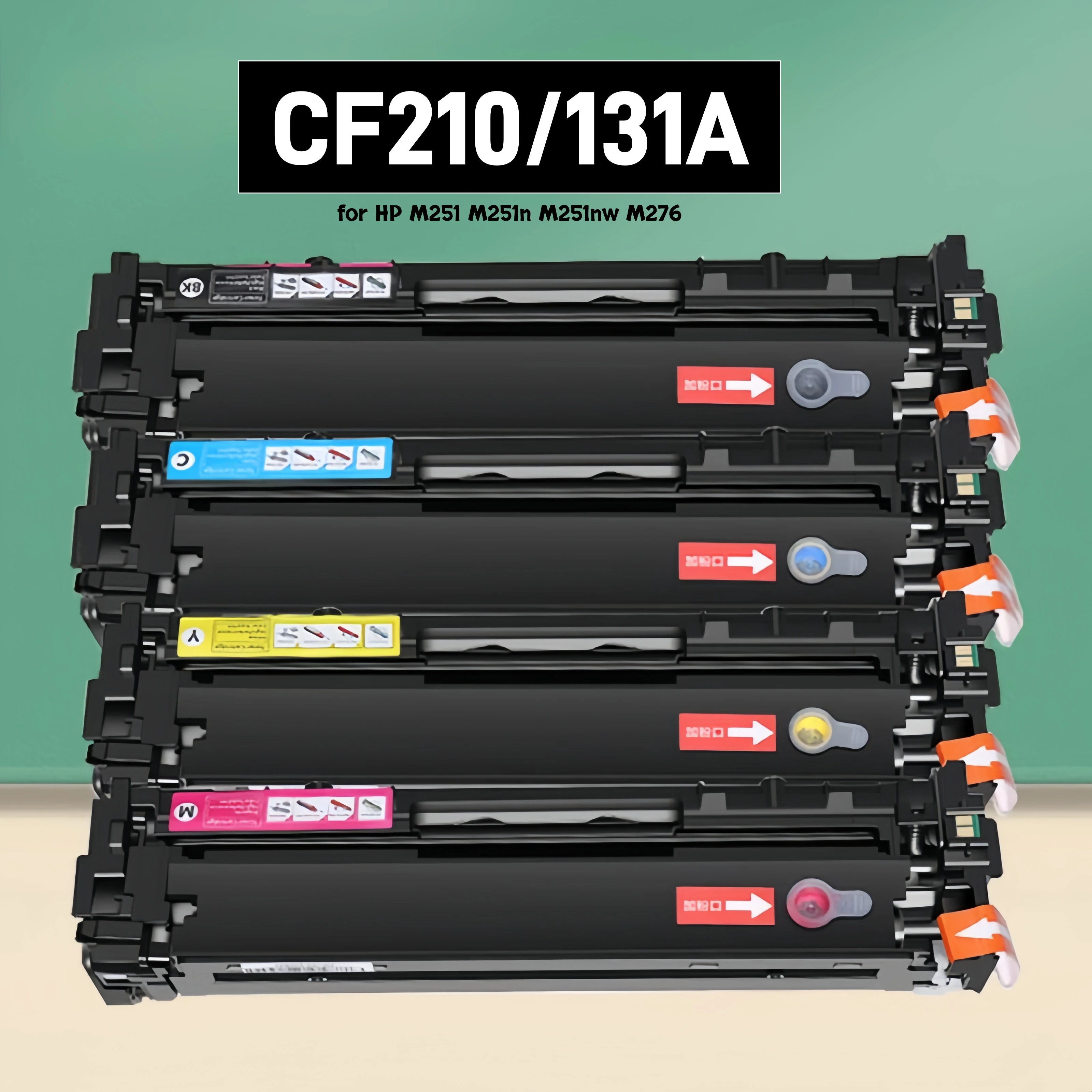 

Color Toner Cartridge 131A CF210A CF211A CF212A CF213A Compatible for HP M251 M251n M251nw M276 M276n M276nw Printers