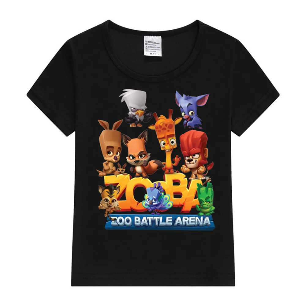 Camiseta Zooba-Battle Arena infantil, linda camiseta gráfica, tops de manga curta, camisetas de desenhos animados para meninos e meninas, Y2K, feliz, verão