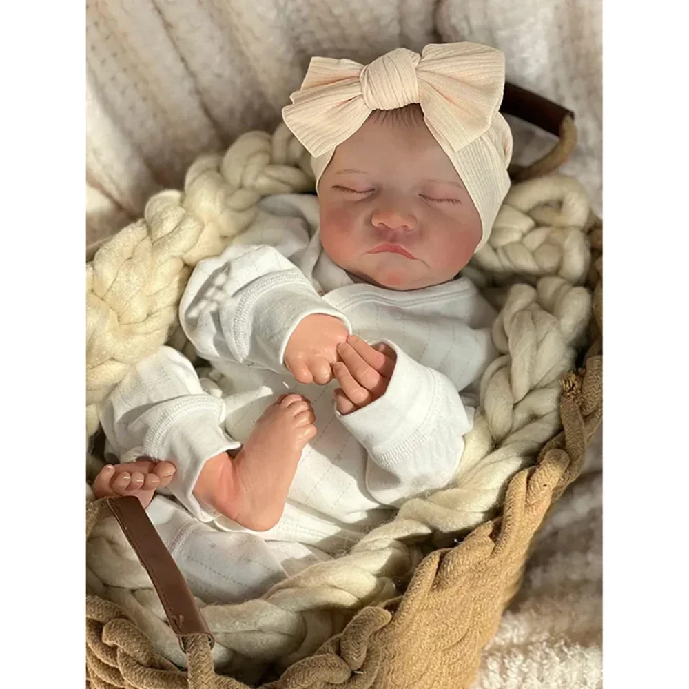 18-calowa lalka Reborn Levi, rozmiar noworodka, lalki Bebe Reborn, takie same jak na zdjęciach, ręcznie malowana skóra 3D z widocznymi żyłkami