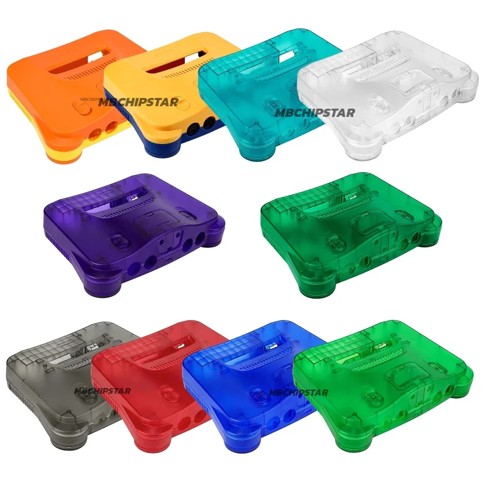 Durchscheinende Klare Ersatzgehäuse-Schale in 10 Optionalen Farben Passend für Alle Regionen für N64 Klassische Retro-Videospielkonsole