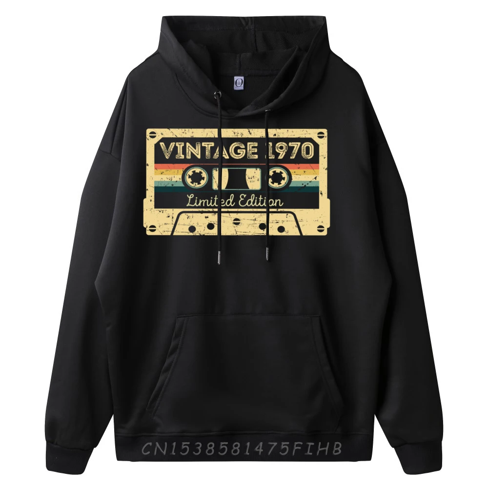 Vintage 1970 Limited Edition Retro Cassette 51th Birthday Streetwear Spring Funny Hoodie Hoodie