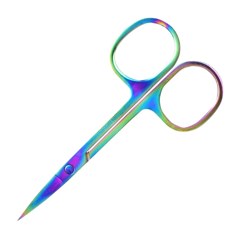 Ciseaux à sourcils lame incurvée tondeuse professionnelle en acier inoxydable pratique sourcil cils épilateur outil