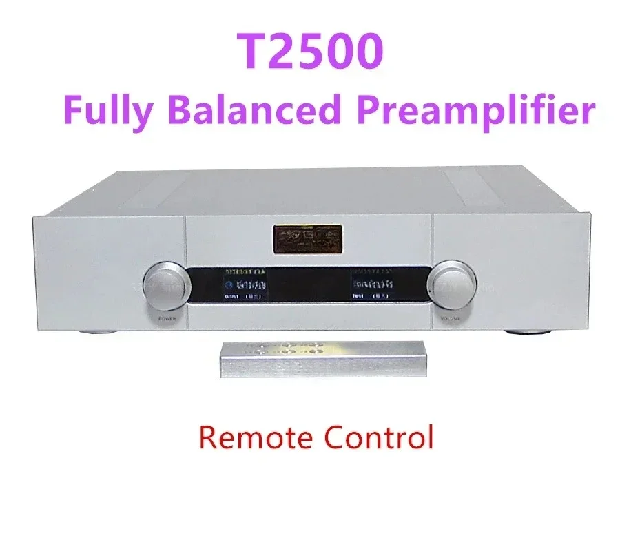 High-end T2500 Fully Balanced Remote Control HiFi Electronic Tube Preamplifier E88CC*2+ECC82*2,Signal noise ratio: 115dB