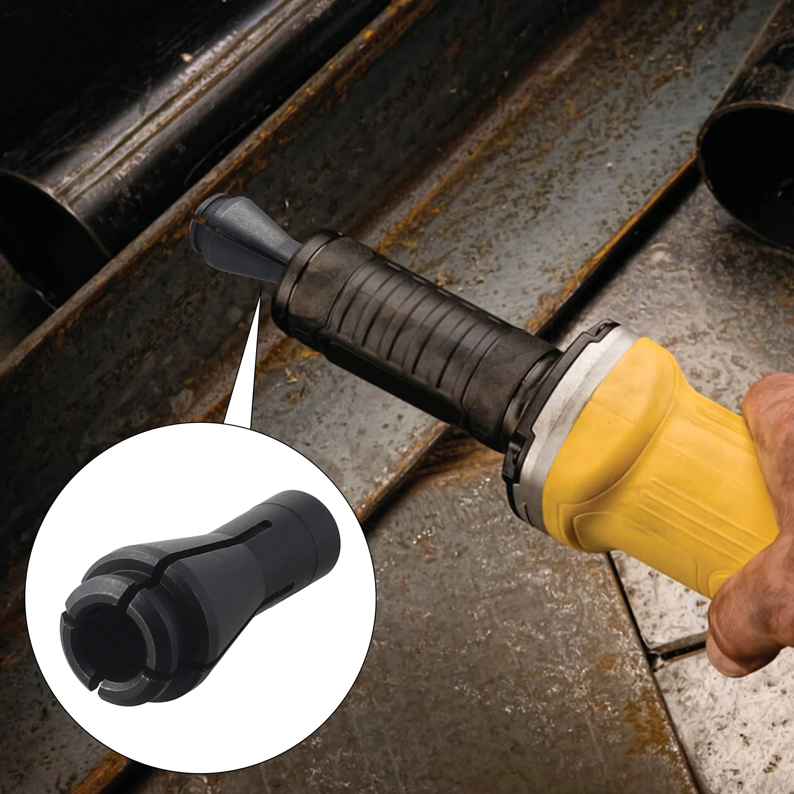 

Grinder Tool Accessory Set Grinder Compatible Collet Black as Picture Die Grinder Collet Material As Picture Part Number N383609