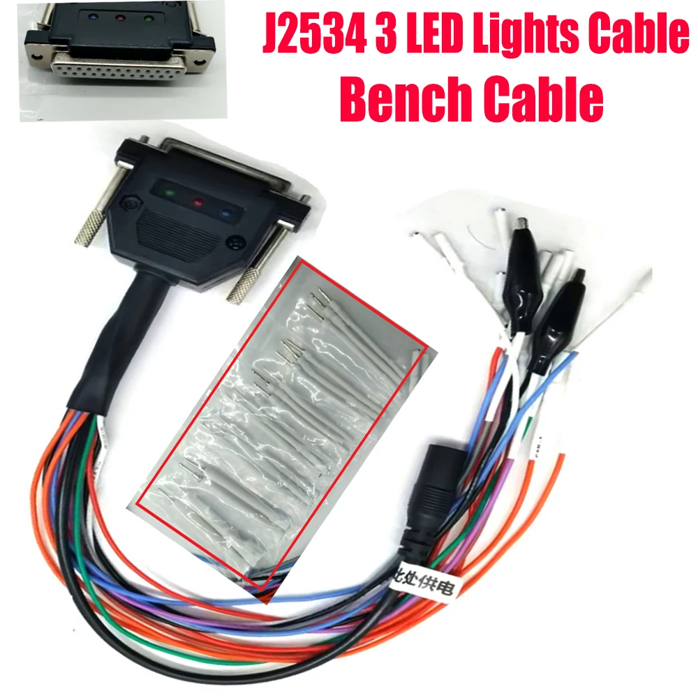 

3 LED LIGHTS GPT Cable with Purple PCB V3 Boo-t Reset CNF1 Work PRO ECU Programmer for J2534 Female DB 25Pin