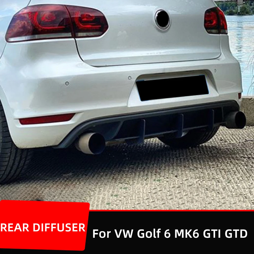 

For Volkswagen VW Golf 6 MK6 GTI GTD R20 20 2019-2013 Rear Bumper Diffuser Lip Spoiler Splitter Chin Exterior Accessories Parts