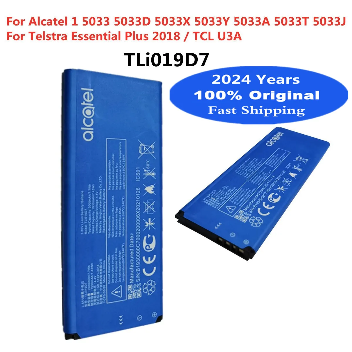 

TLi019D7 Original Battery For Alcatel1 Alcatel 1 Telstra Essential Plus 2018 TCL U3A 5033 5033A 5033X 5033Y 5033D 5033J Battery