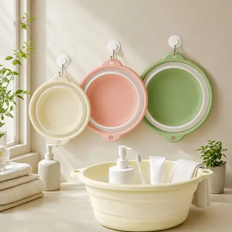 Portable Foldable Laundry Basin Plastic Travel Folding Wash Basin Safe Durable Foldable Wash Basin Bathroom Household Supplies