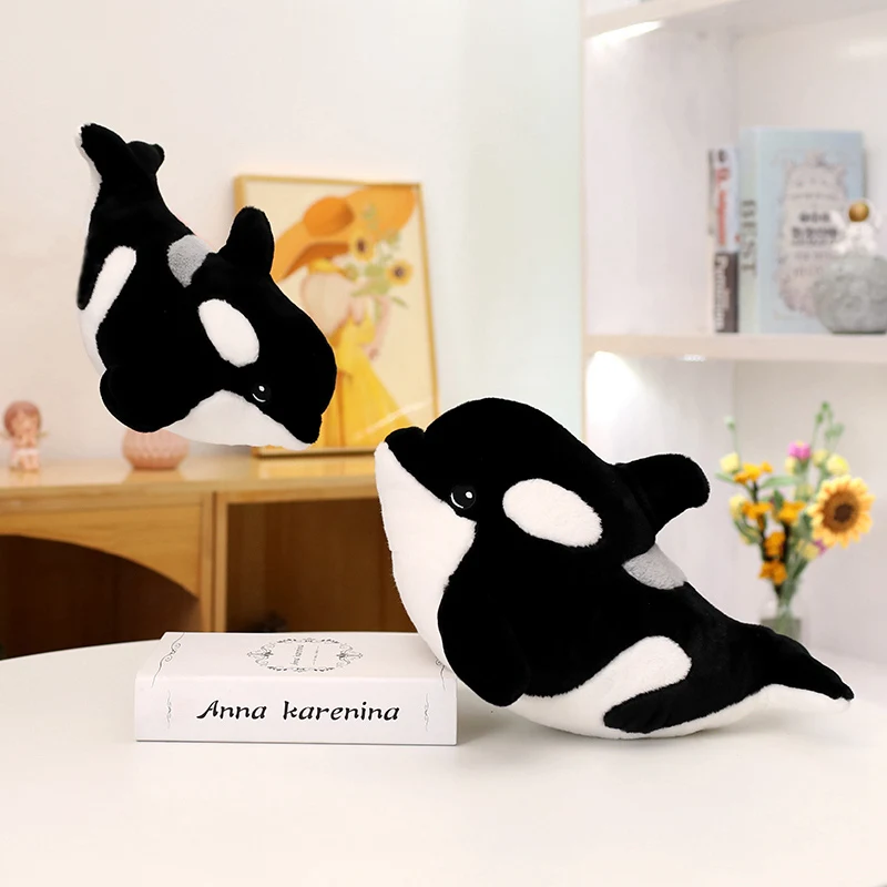 Simulation Killer Whale Plush Toys Stuffed Orcinus Orca Fish Doll Cute Shark Cartoon Soft Sleep Pillow Kids Girls Baby Gift