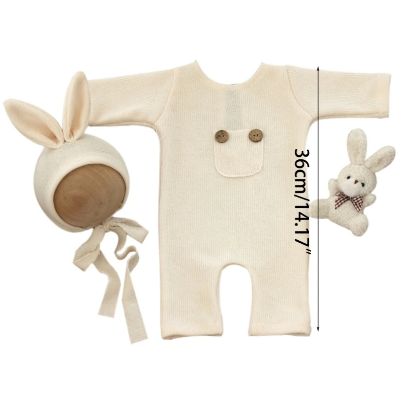 YYD Newborn Baby Photography Prop Outfits Baby Romper with Hat with set Gift