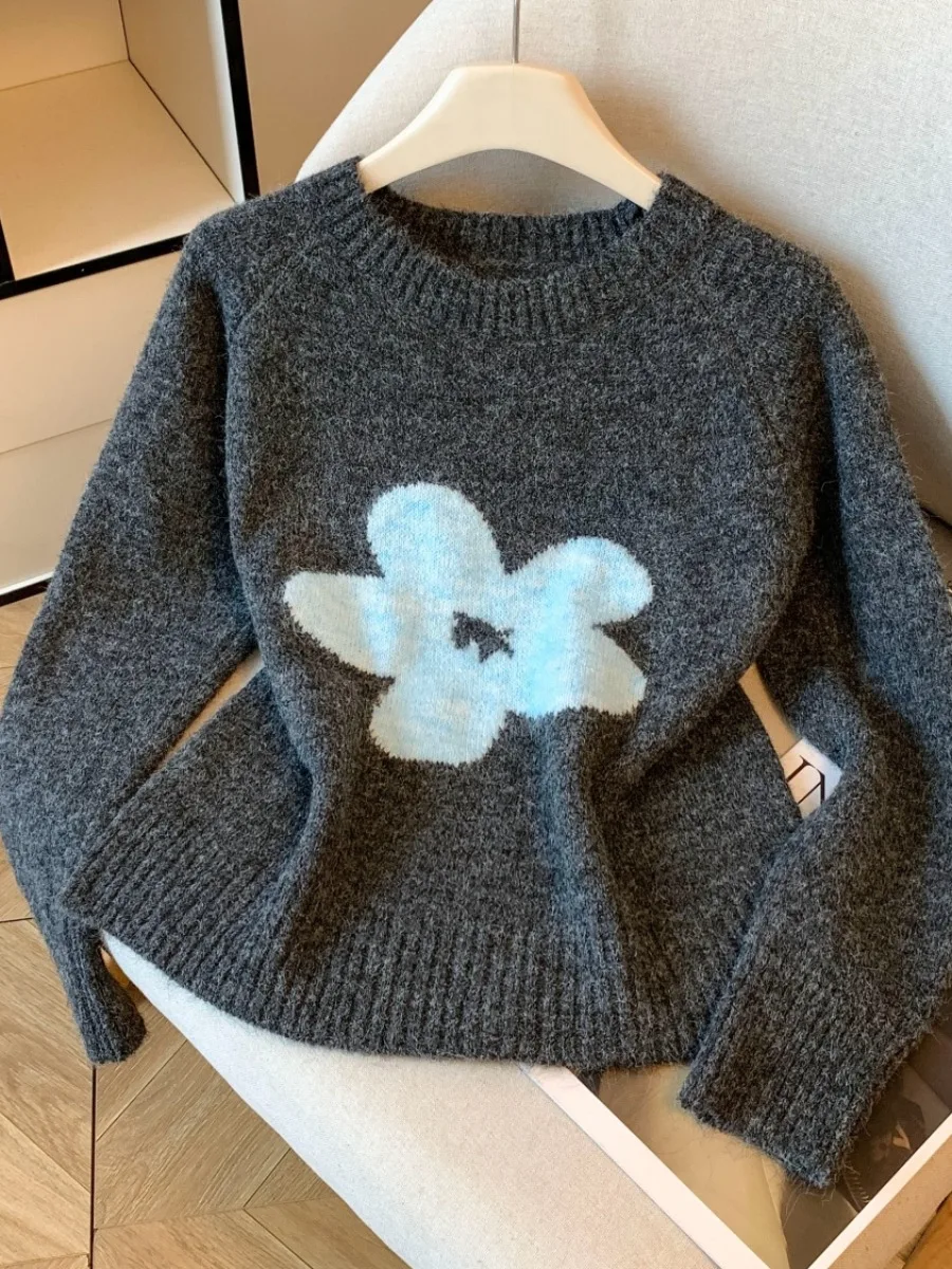 

Корейский свободный женский вязаный свитер Sle Thiened, осень-зима, новая верхняя одежда Sle, повседневная удобная теплая одежда с подогревом