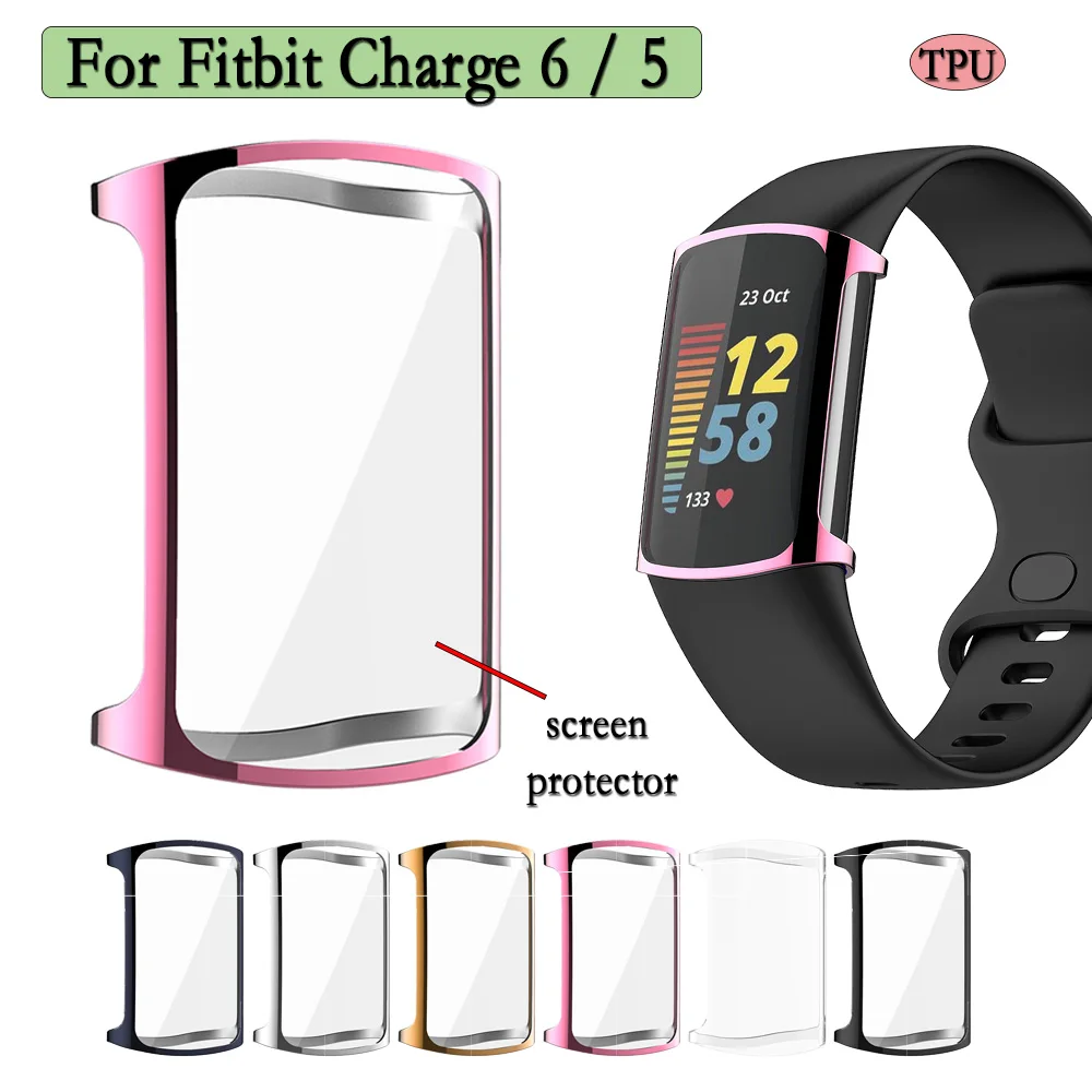 

TPU Protective Case For Fitbit Charge 5/6 Screen Cover Durable And Flexible Watch Shell With Screen Protector