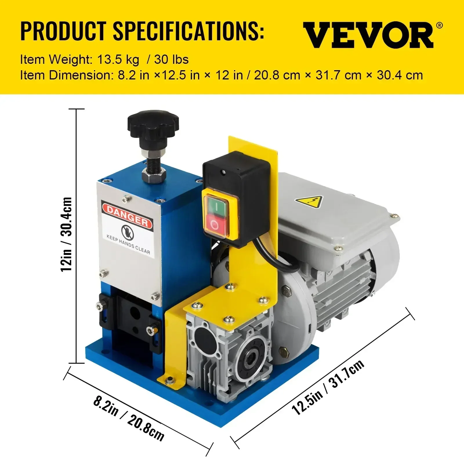 VEVOR Elektrische Draad Strippen Machine Draagbare Draad Stripper Kabel Stripper 1.5-25mm 180W 220V 110V voor Schroot Koper Recycling
