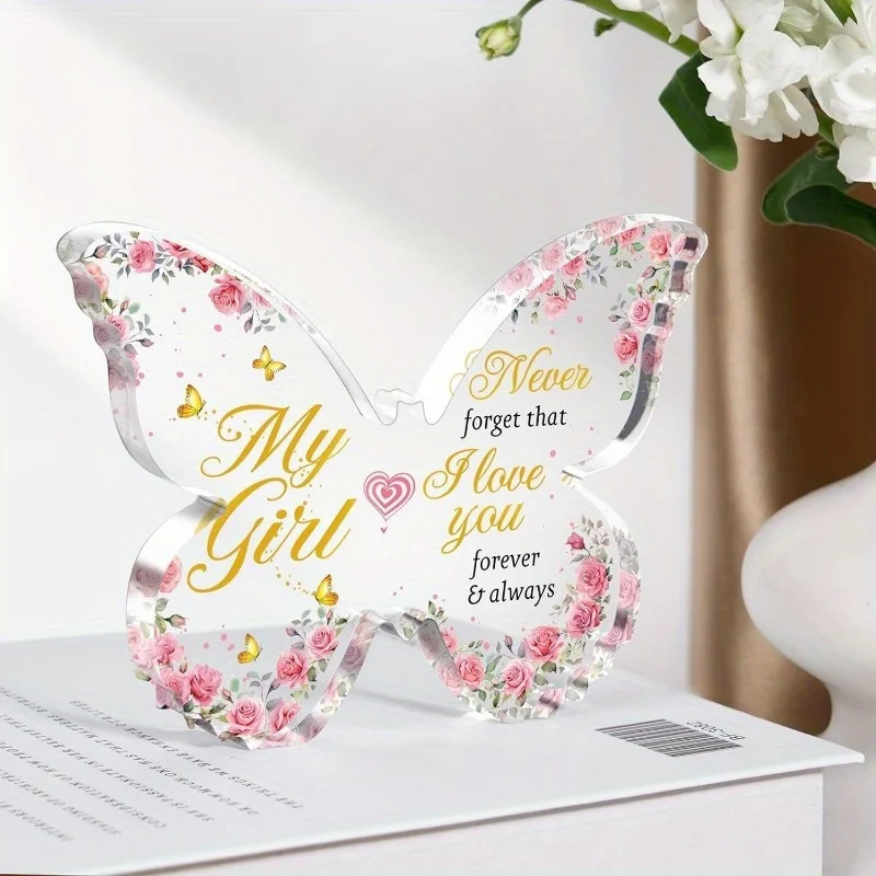 Gift for girlfriend on Valentine's Day Butterfly shaped acrylic decorative panel romantic birthday anniversary, wedding, Christm