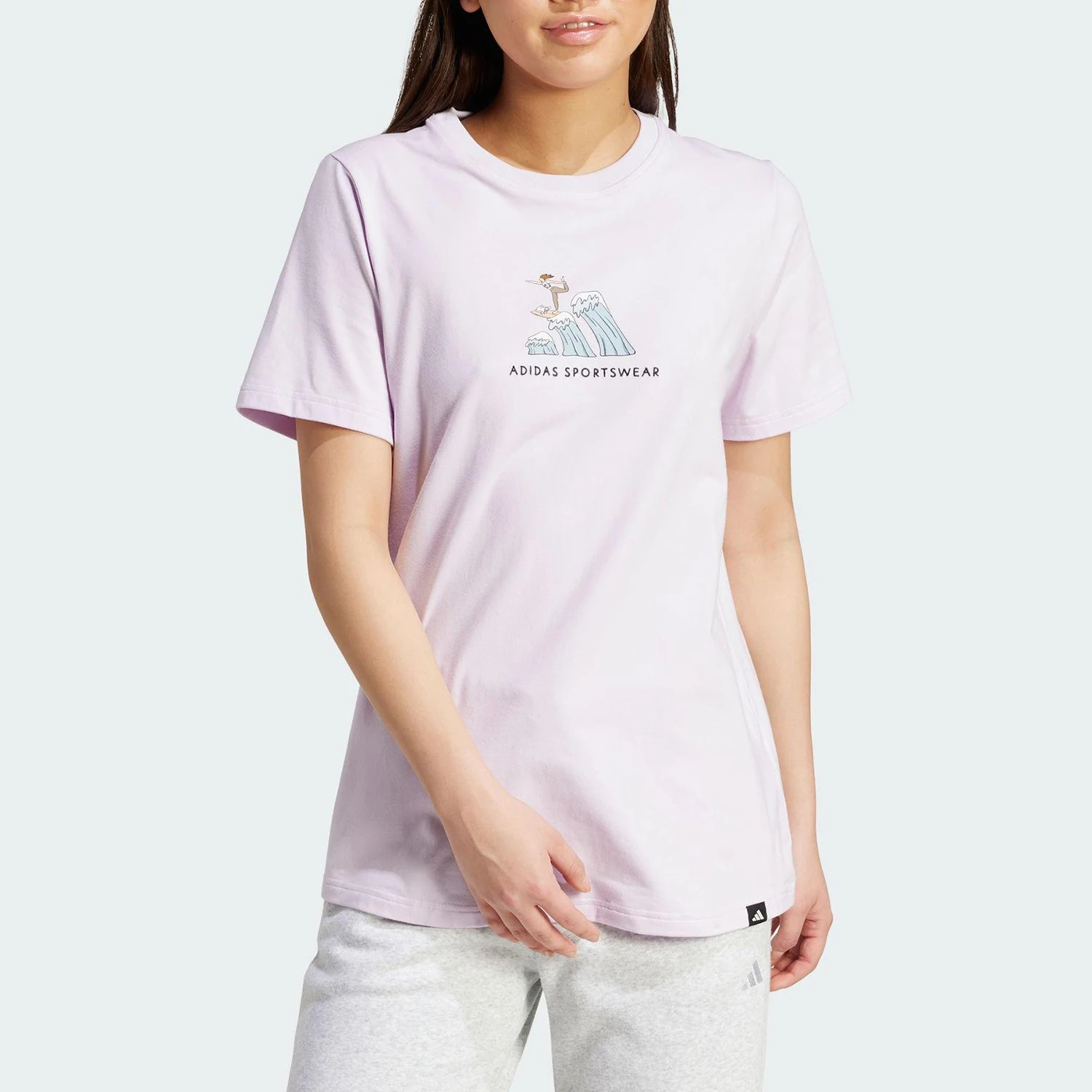 

Adidas genuine 2025 Summer Edition Women's Plain Knitted Round Neck Short Sleeve JX5328