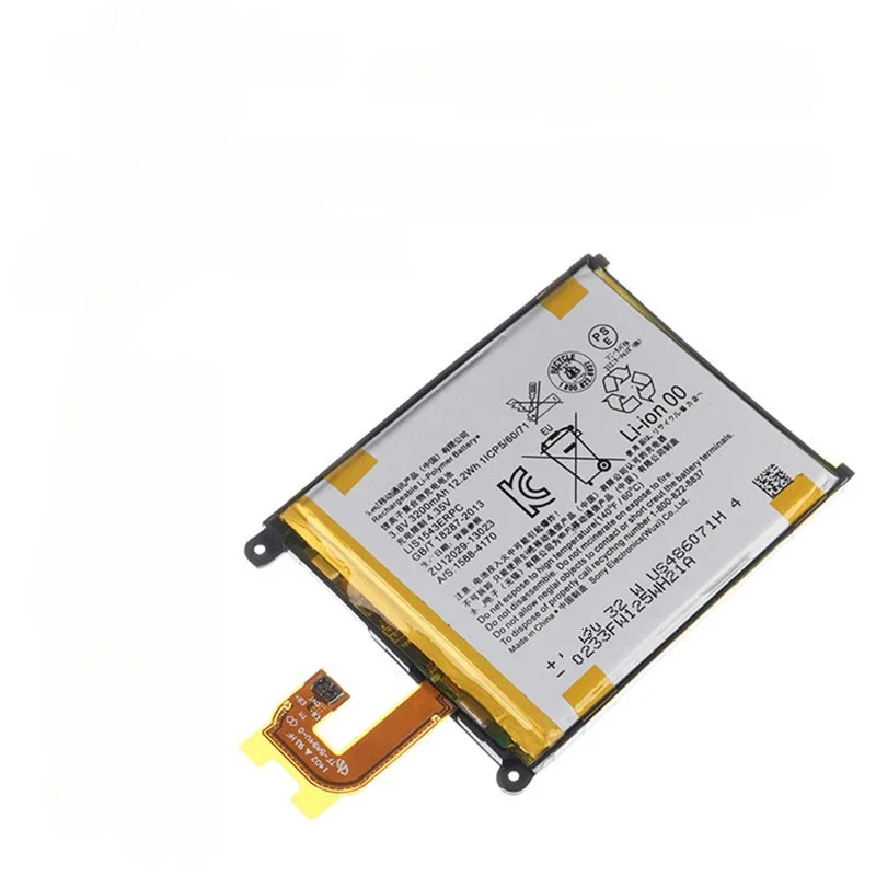 2 Pcs Replacement Battery for SONY Xperia Z2 L50T L50U L50W D6503 LIS1543ERPC Mobile Phone Battery 3200mAh