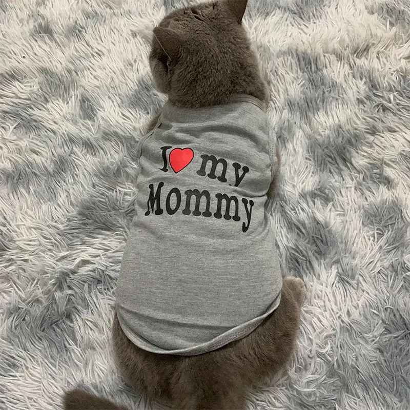 New Cute Cat Clothes Spring Pet Vest Clothing for Cat Fashion Summer Pet Jacket Printed Vest Costume Funny Apparel Cat Clothing