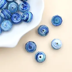 Blue Murano Crystal Beads 9x12mm Faceted Glass Lampwork Beads For Jewerly Making Charm Bracelet Necklace Diy Handmade Accessory