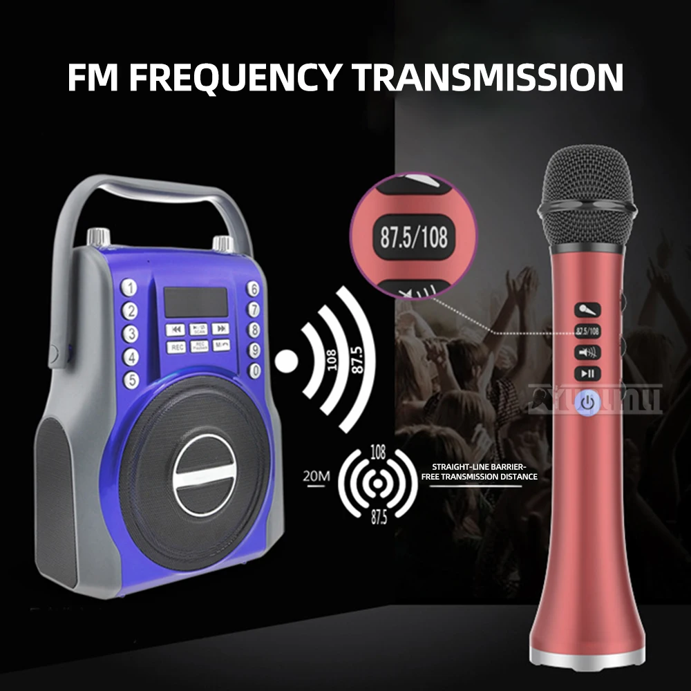 Microfone de karaokê sem fio Bluetooth Sistema de áudio doméstico portátil Microfone de canto para celular com qualidade de som integrada