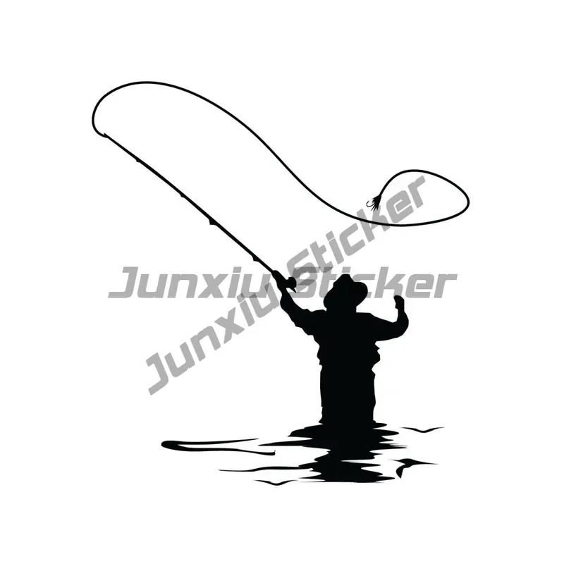 

Car Stickers, Motorcycle Decals Fly Fishing Fun Decorative Accessories,to Cover Scratches Sunscreen Waterproof PVC.