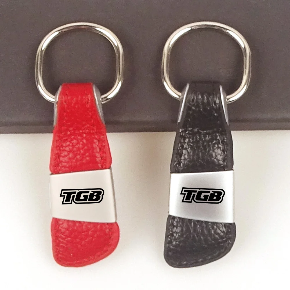 Motorcycle Emblem Genuine Leather Metal Key Chain Scooter Badge keyRing For Taiwan Golden Bee TGB BULL&T 50 Express 150 ATV