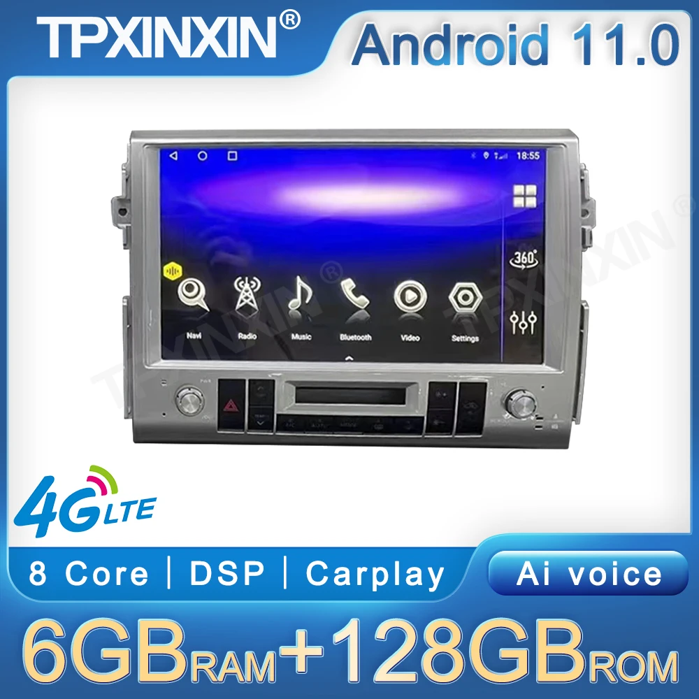 

128GB Android 12 For Toyota FJ Cruiser 2007-2022 Head Unit Car Multimedia Player Auto Radio GPS Navigation Manual AC To Auto AC