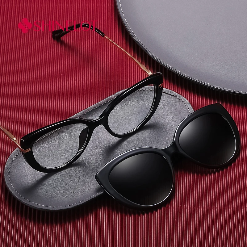 

95336 New Craft Magnetic Clip on Sunglasses Polarization Optical Sun Glasses UV400 Female Shades Outdoor Party Glasses