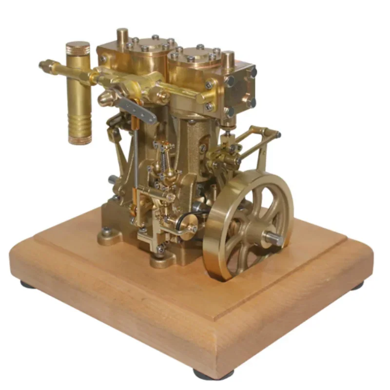 Vertical Two Cylinders Steam Engine Model Vintage Working Double-acting Reciprocating Steam Engines Toy Gifts