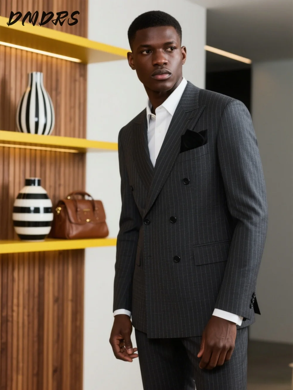 Romantic Single-Stripe Men's Suit For Wedding & Business - Elegant Groom Suit Set With Classic Jacket And Pants Customized