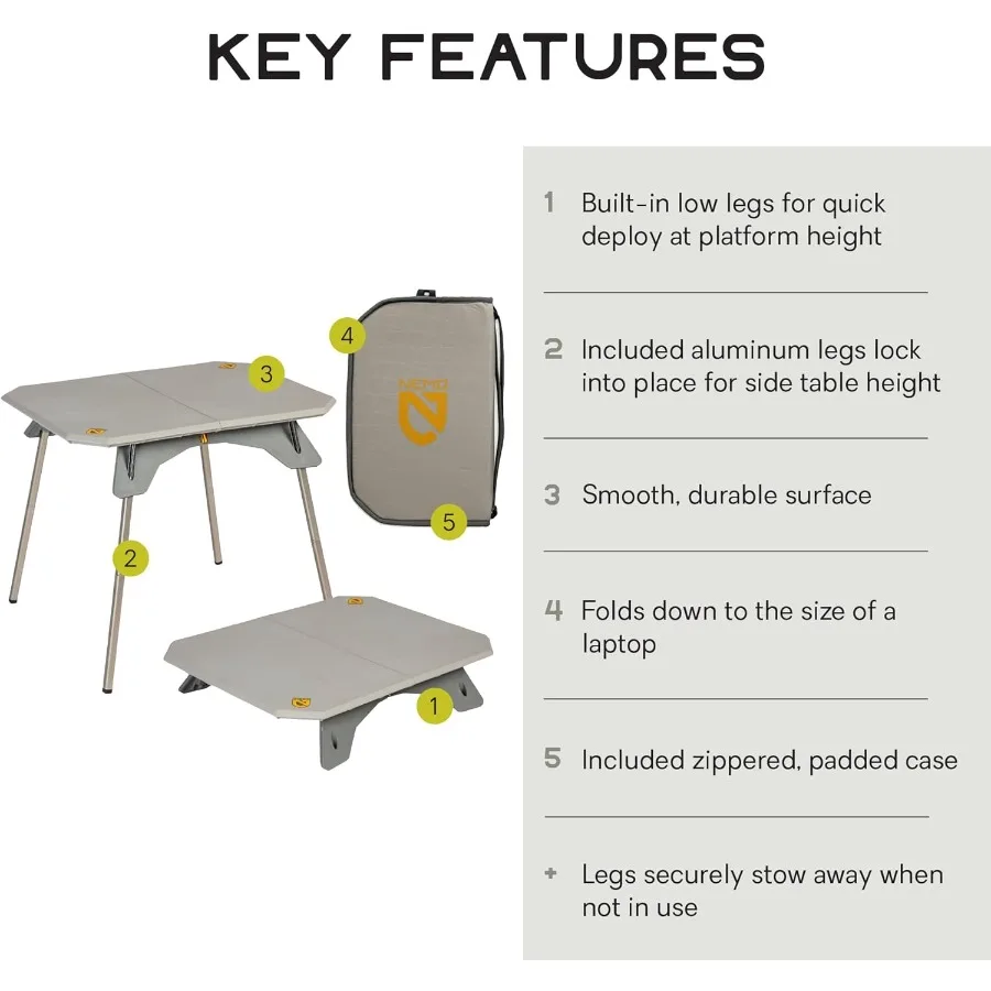 طاولة تخييم مزدوجة الارتفاع للمغامرات الخارجية، تصميم مدمج وقابل للتعديل مع لمسة نهائية ضباب متينة، مثالية للتخييم والمشي لمسافات طويلة #3