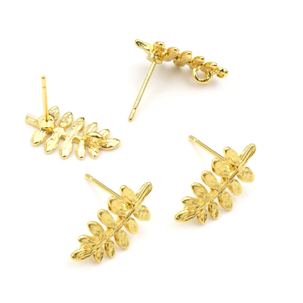 10 sztuk (5 para) 15x13mm matowy kolor srebrny złoty kolor liści zaczepy na ucho kolczyki przewody do Handmade kobiety moda biżuteria kolczyki — zdjęcie 7