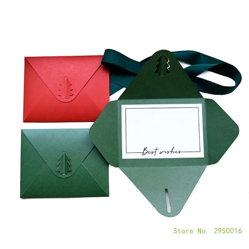 20PCS Solid Color Envelopes Red Green Envelope Stationary Christmas Card Envelope for Gift Card Thank You Letter