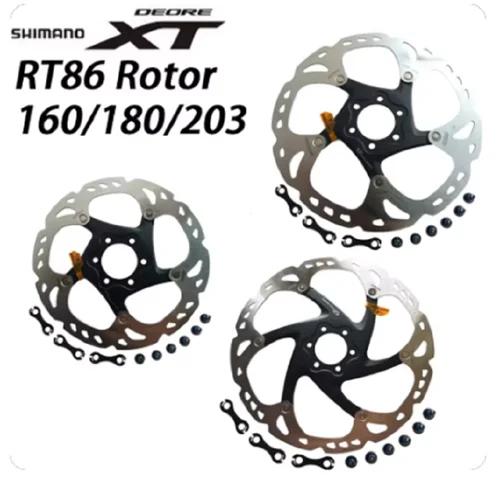 Disco de freno Shimano Deore XT RT86 tecnología de punto de hielo de 6 pernos disco de bicicleta de montaña MTB 160MM 180MM 203MM