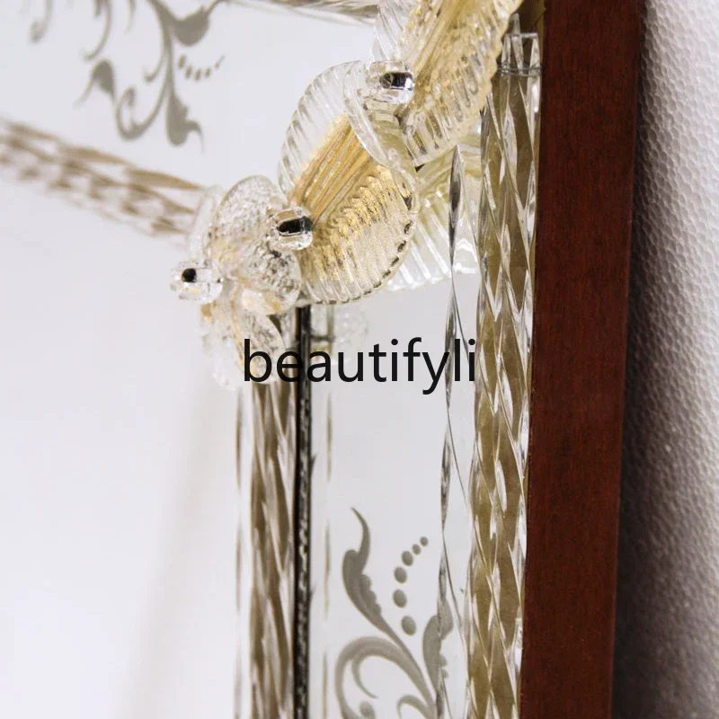

xx1European full-body full-length mirror home living room decorative floor mirror American retro full-length mirror