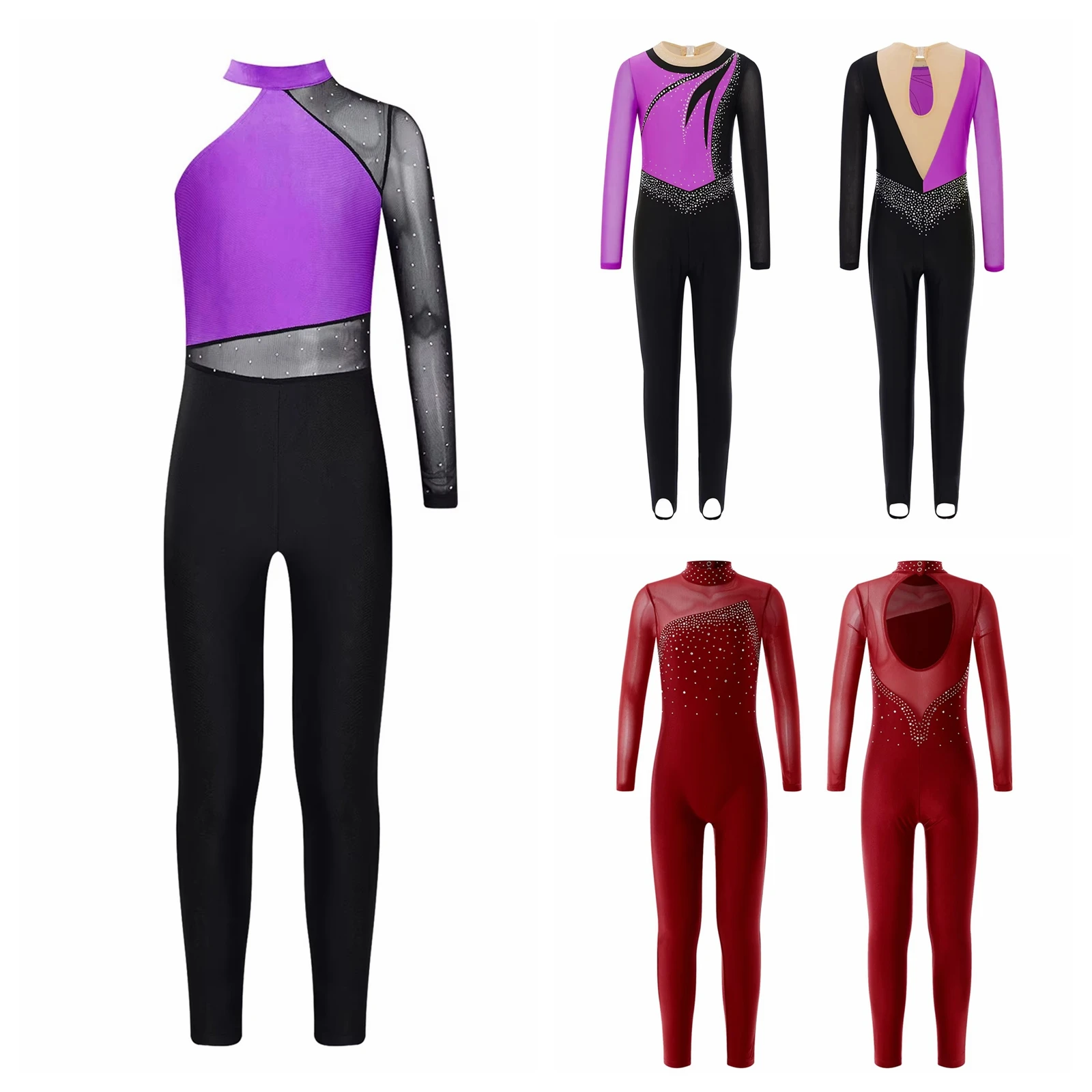 

Купальник для балета и танцев на одно плечо для девочек, детский костюм для всего тела, гимнастические комбинезоны, костюм для фигурного катания, танцевальная одежда