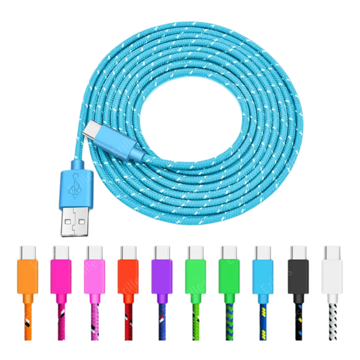 Nylon Braided USB to Type C Fast Charge Data Cord 0.5m/1m/2m/3m USB Type C Data Cable USB Quick Charging Line For iPhone Xiaomi