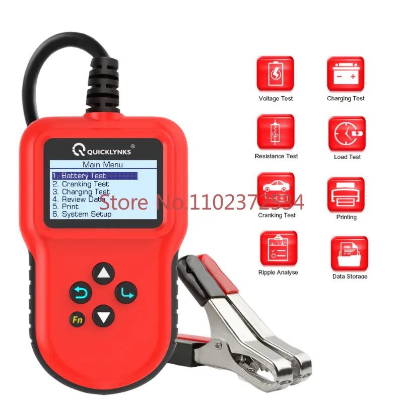 Professional Motorcycle/Automobile Lead-acid & Lithium Battery Tester BA106 with 6V/12V Battery Analyzer