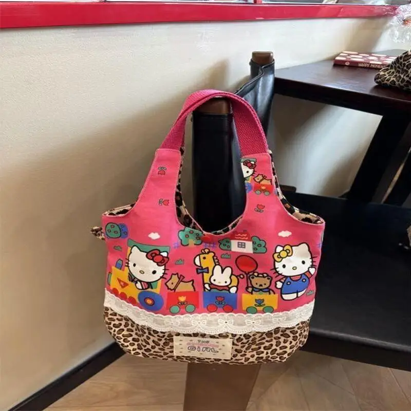 Torba na ramię Sanrio, urocza torba na ramię Hello Kitty, duża pojemność, modny słodki styl, torba na zakupy dla uczennic, torba na ramię, hit.