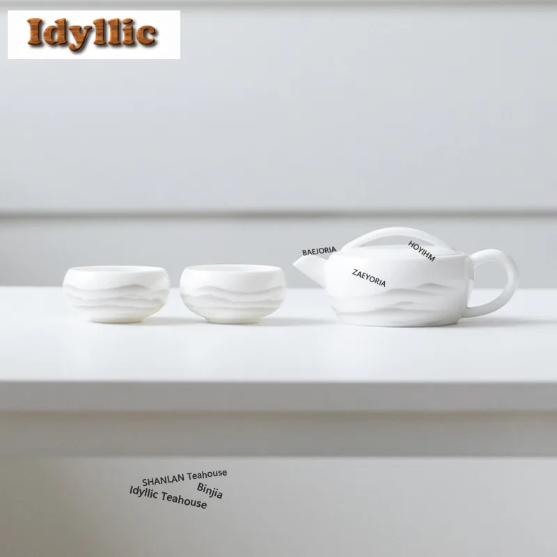 Ink Landscape Tea Set Complete Set Creative Tea Ceremony Set Household Tea Maker Teapot And Tea Cup Set Cafes Supplies Ornaments