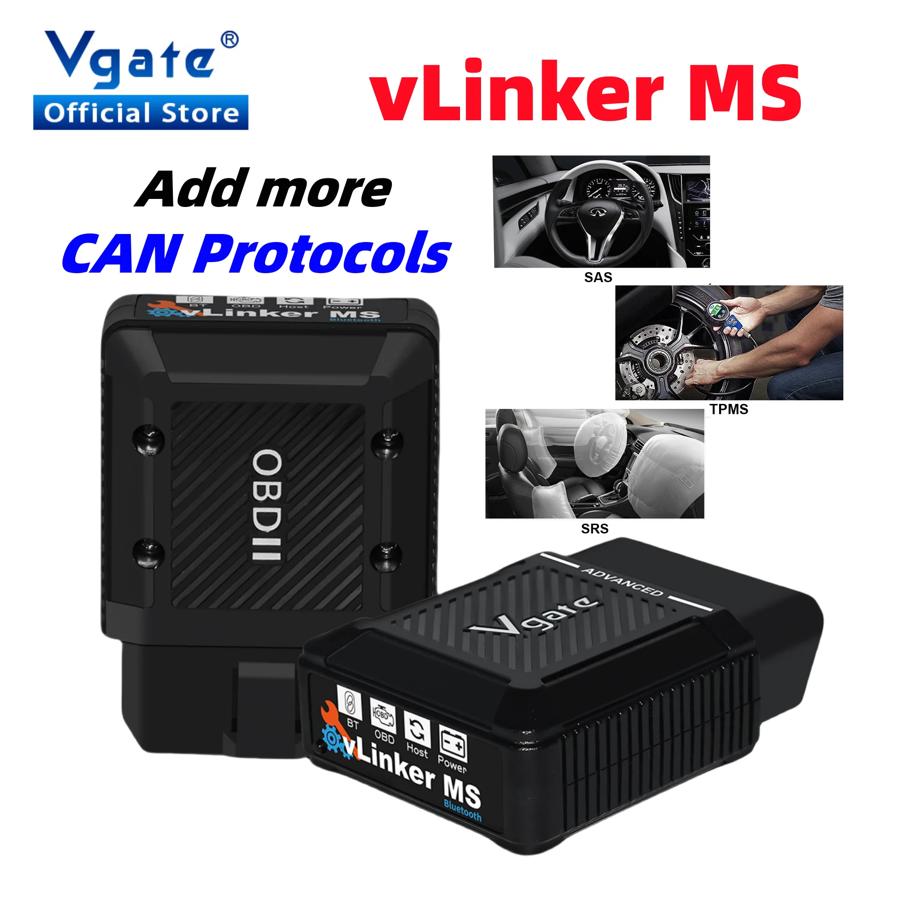 

Vgate vLinker MS Upgrade ELM327 Bluetooth Support iOS/PC/Android Car Scanner OBD Auto Diagnostic Tool OBD 2 Scan PK ELM 327 V1 5