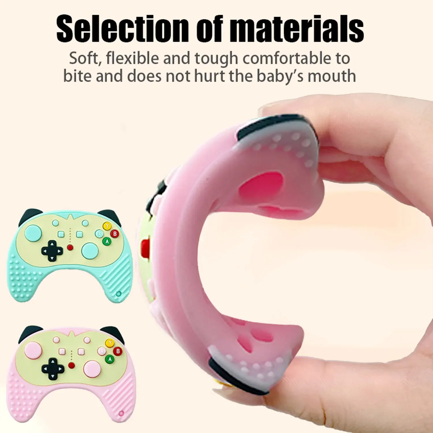 نماذج عصا التسنين السيليكونية اللطيفة للأطفال، عصا مضغ سيليكونية آمنة للأطفال