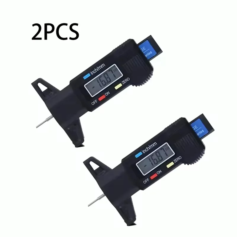 

Измеритель протектора шин, 2 шт., ЖК-измеритель глубины для автомобильных шин 0-25 мм, измерительный инструмент, штангенциркуль, оборудование для обнаружения ремонта