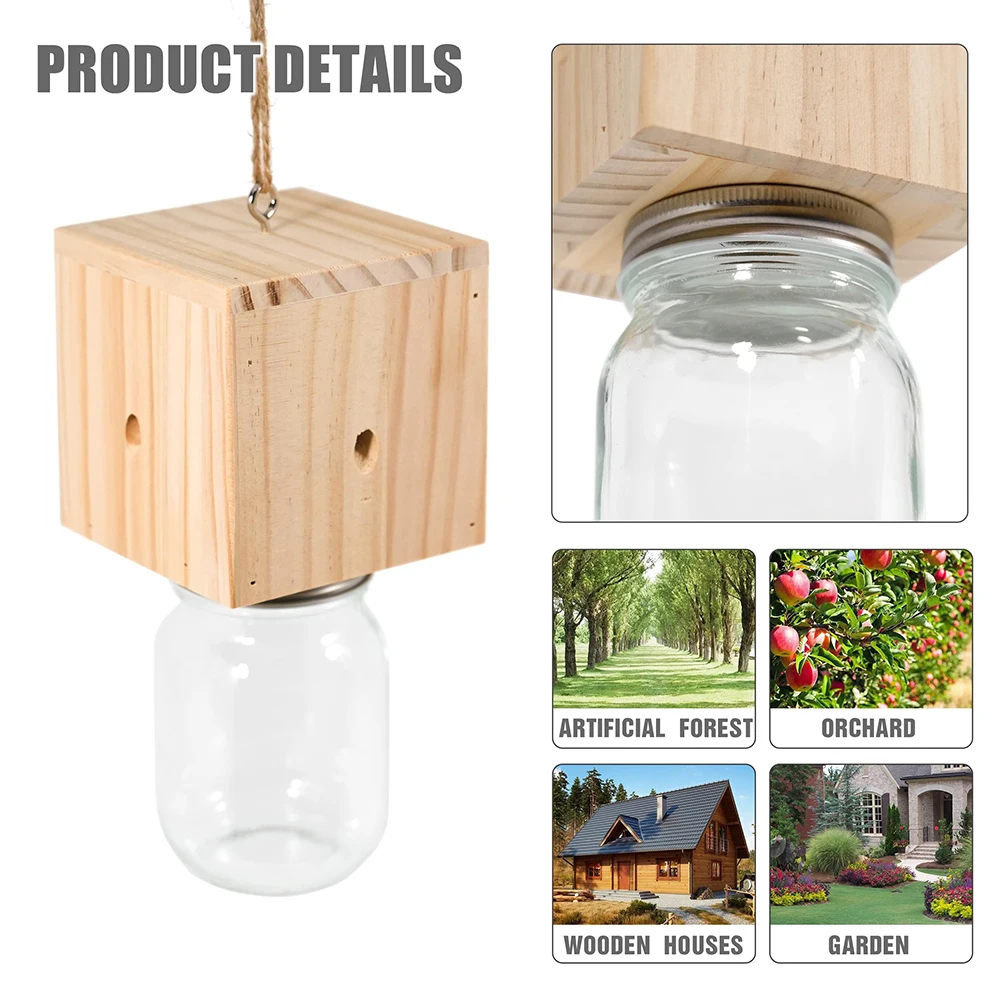 

Carpenter Bee Traps For Outside -Wasp Traps Outdoor Hanging-Best Bee Trap Outdoor Hanging Insect Traps Wood Boring Bee Trap Wood