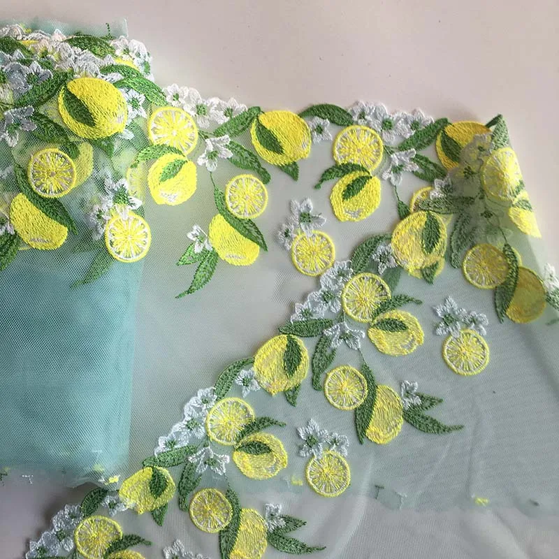 

31yds/lot Lemon Embroidered Fabric Lace Trim Ribbon Handmade DIY Sewing Craft For Costume Hat Decoration Lace Fabric