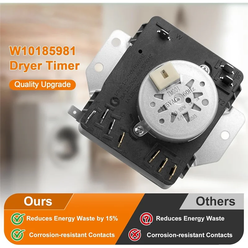 【RECOMENDAR】رقم جزء المجفف W10185981 مناسب لدوامة كينمور Maytag Amana استبدال 418-095-20-B5 AP6016540 WPW10185981 PS117 #5