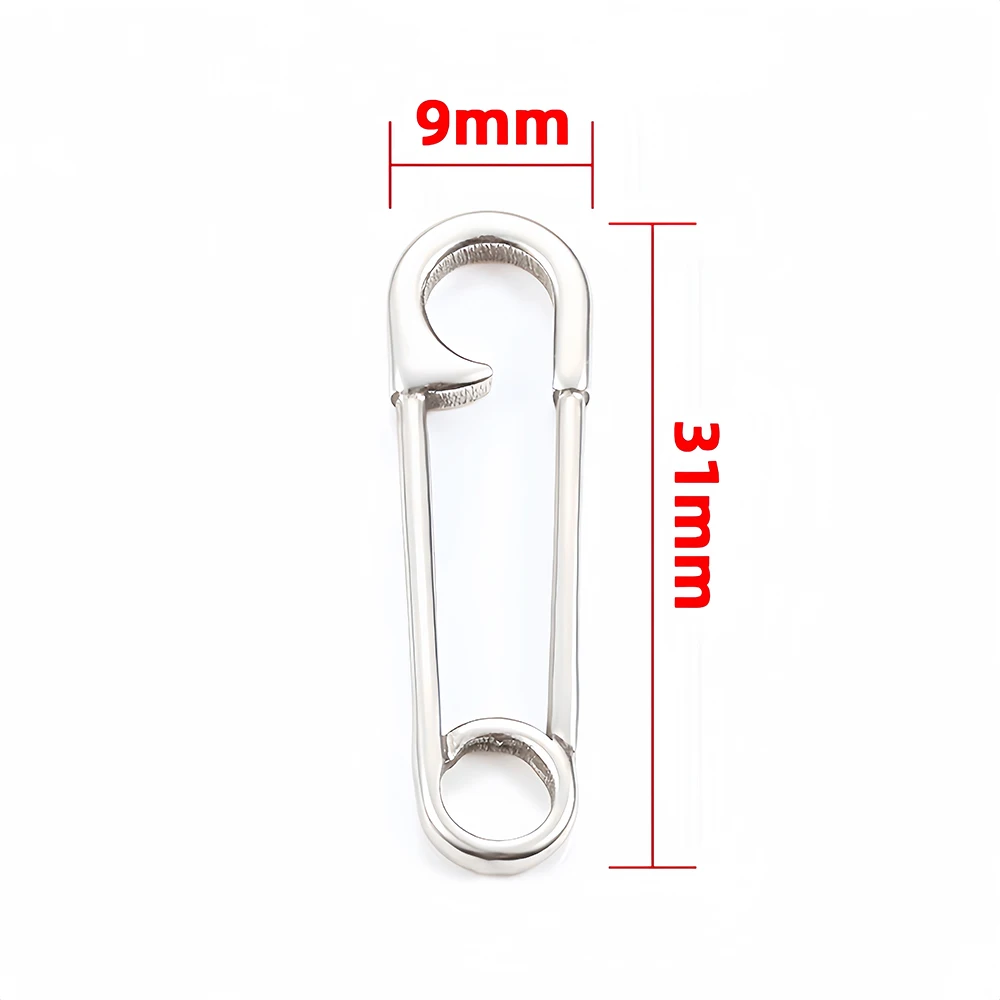 2 Stücke Edelstahl-Anhänger in Form einer Büroklammer für Schmuckherstellungszubehör DIY Halsketten- und Armbandzubehör – Detail 4