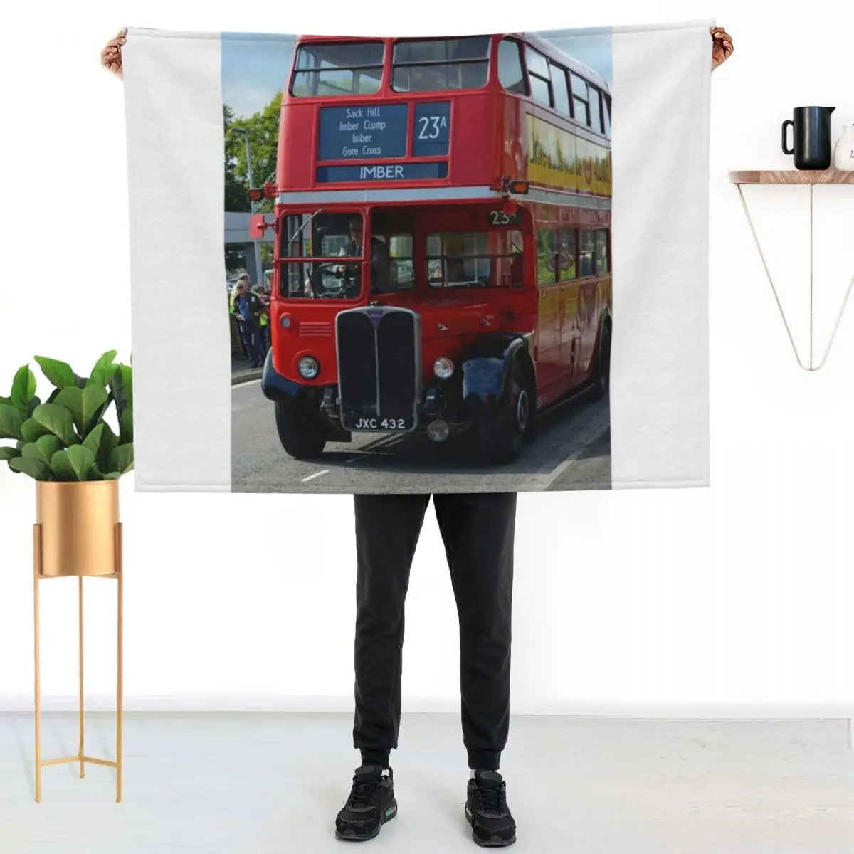 Vintage AEC London bus at Imber Throw Blanket Furrys Custom Decorative Beds Fashion Sofas Cute Plaid halloween Blankets