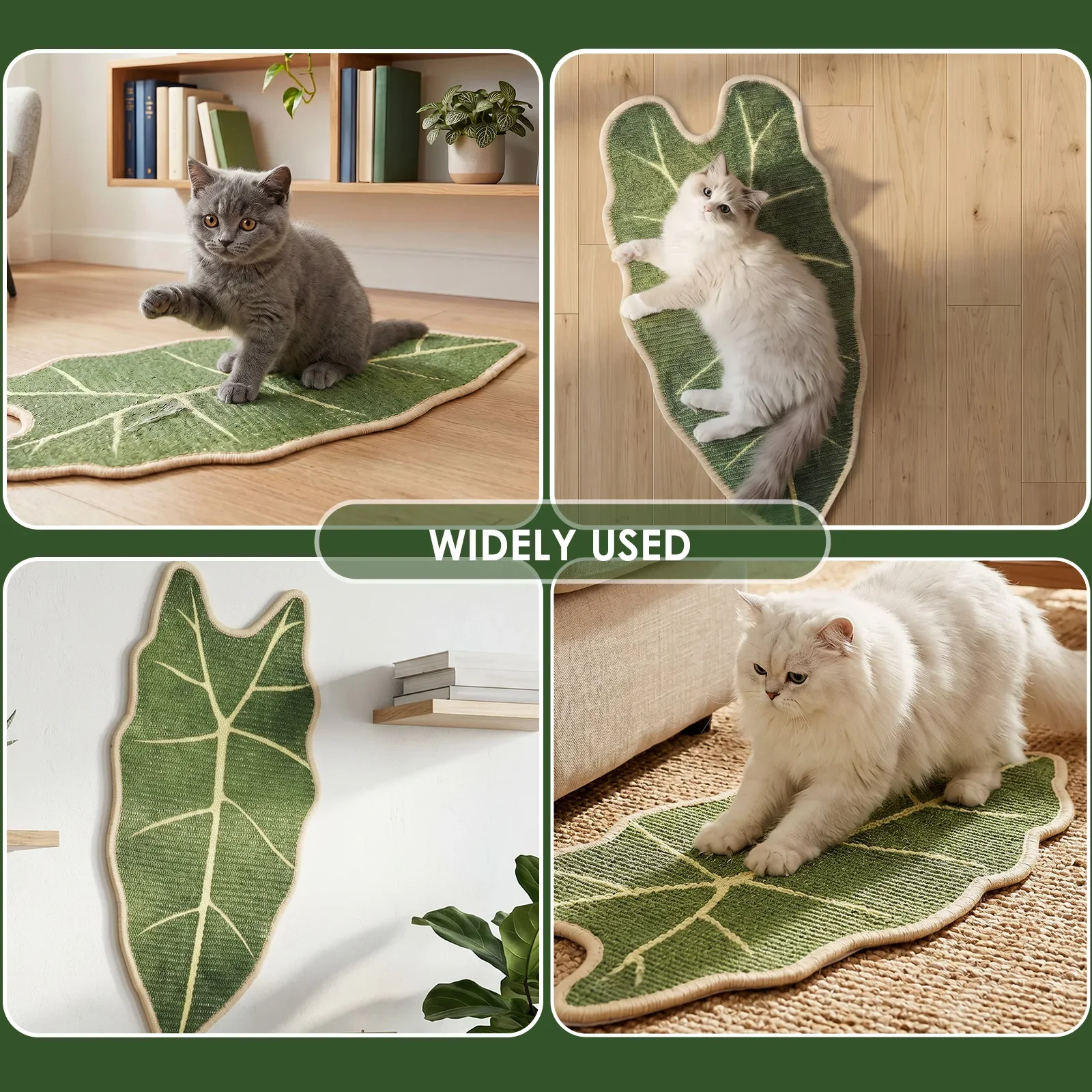 Natürliche Sisal-Katzenkratzmatte in Blattform, Dekorativer Sofaschutz, Haustierzubehör für Wand und Boden, Innenbereich – Detail 9